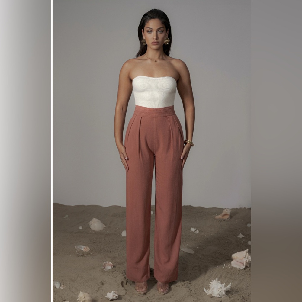 Terra Cotta Villa Views Linen Trousers